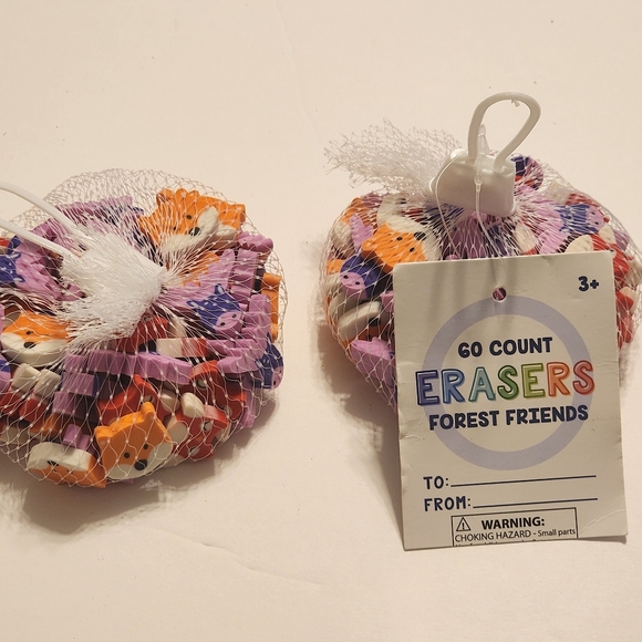 Other - Forest Friends Mini Erasers - 60 Count Each (120 Total) Fox Moose Owl